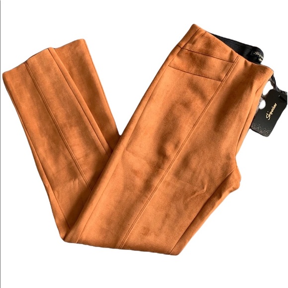 Fashion Nova Pants - NWT! Fashion Nova Faux Suede Cognac Colored Pants